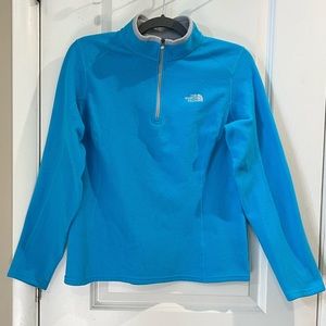 The North Face Glacier Fleece 1/4 Zip Pullover Sweater/Sweatshirt Sz L Blue/Gray